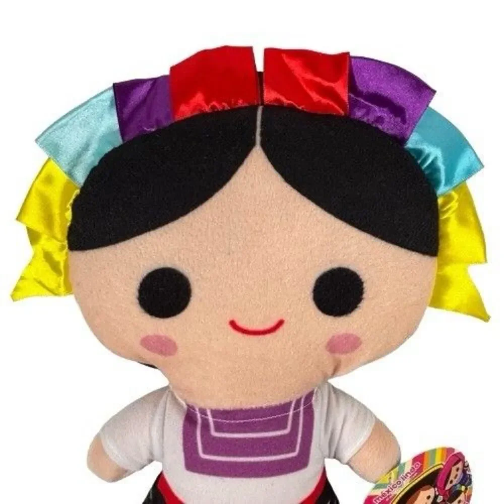 Mexico Lindo Girl Plush Stuffed Doll Bright Colorful 2016 New with Tags